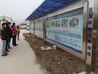 宣传部支部一行观看民主村宣传阅报栏